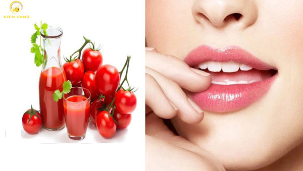 Cà chua trị thâm môi
